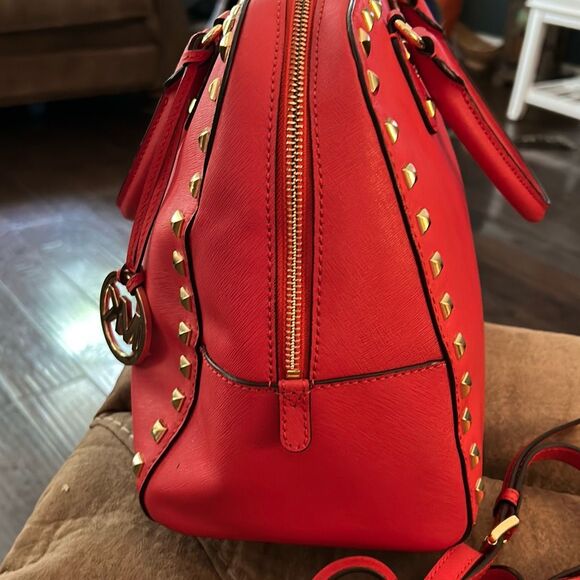 Michael Kors studded Sandrine Satchel W/ Matching Wallet & Original Strap - Picture 6 of 9